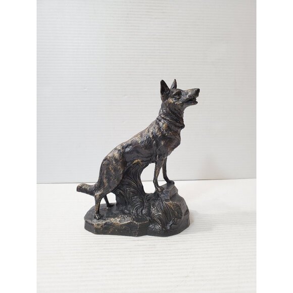 Bronze Wolf Sculpture- Bronze Statue Wolf on a stand- Home gift- Bronze